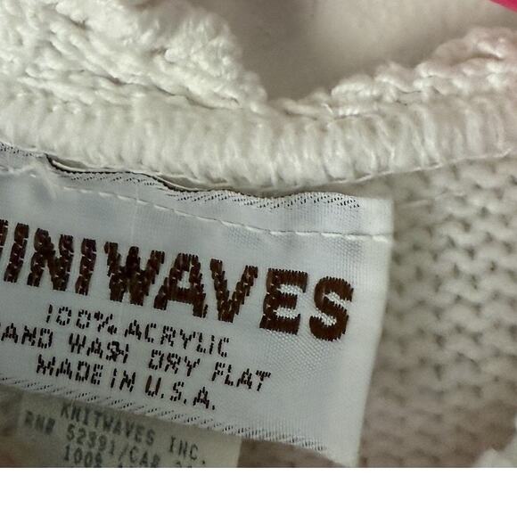 Vintage Miniwaves Sweater Girls Small Cable Knit Floral Made USA 90s Cottage - Picture 4 of 8